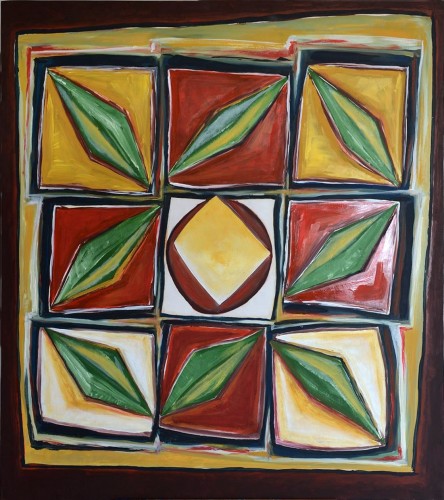Foglie (Leaves) 100x100 - oil and acrylic on wood